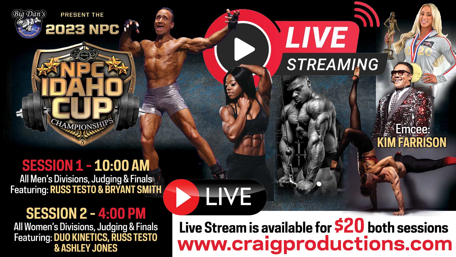 NPC & IFBB Pro Shows, Live Stream, Video, Posing, & Seminars